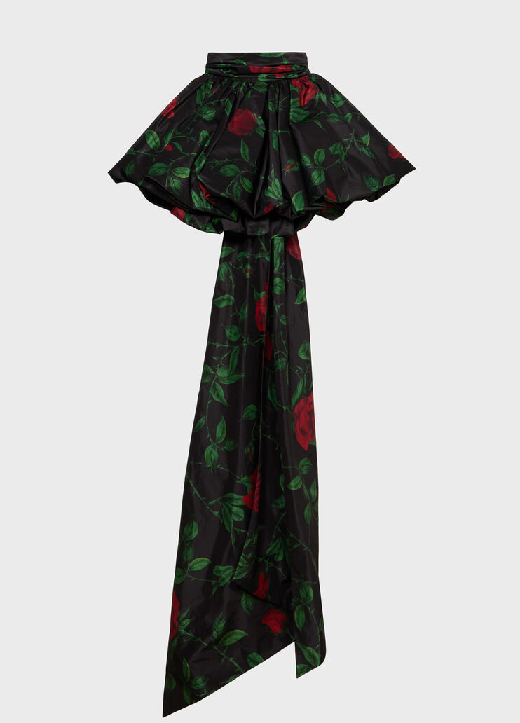 Gonna corta in taffeta a stampa con fiocco  Blumarine - medium