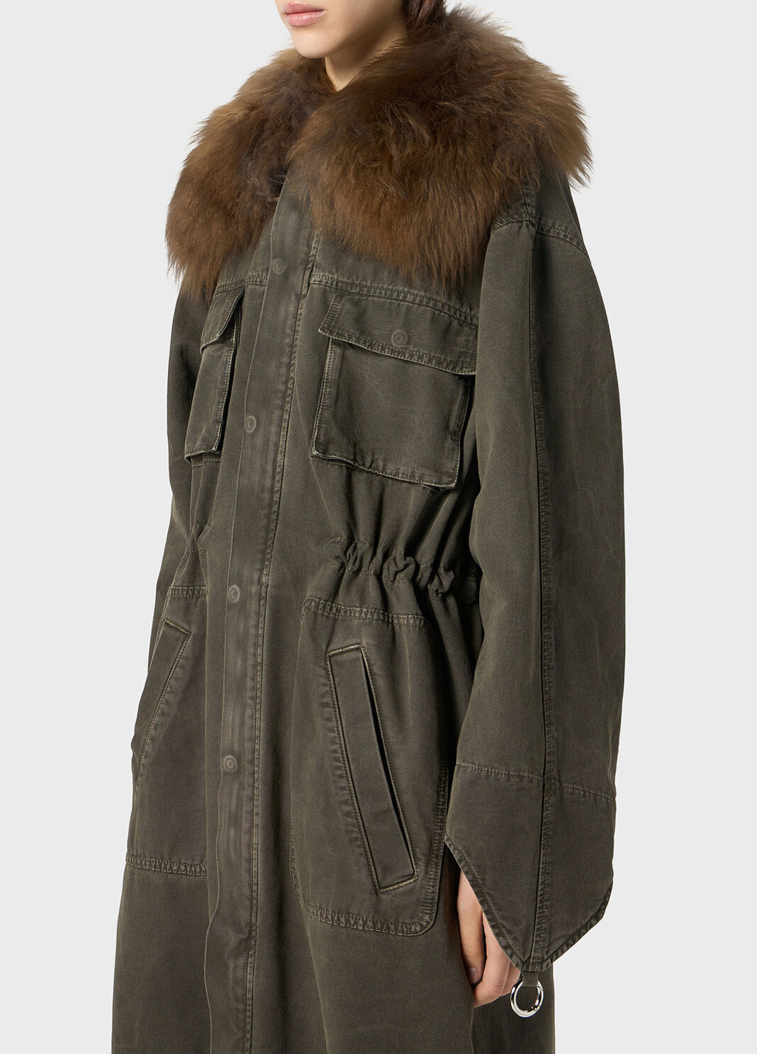 Parka en toile avec col en fourrure  Blumarine - large image number 2