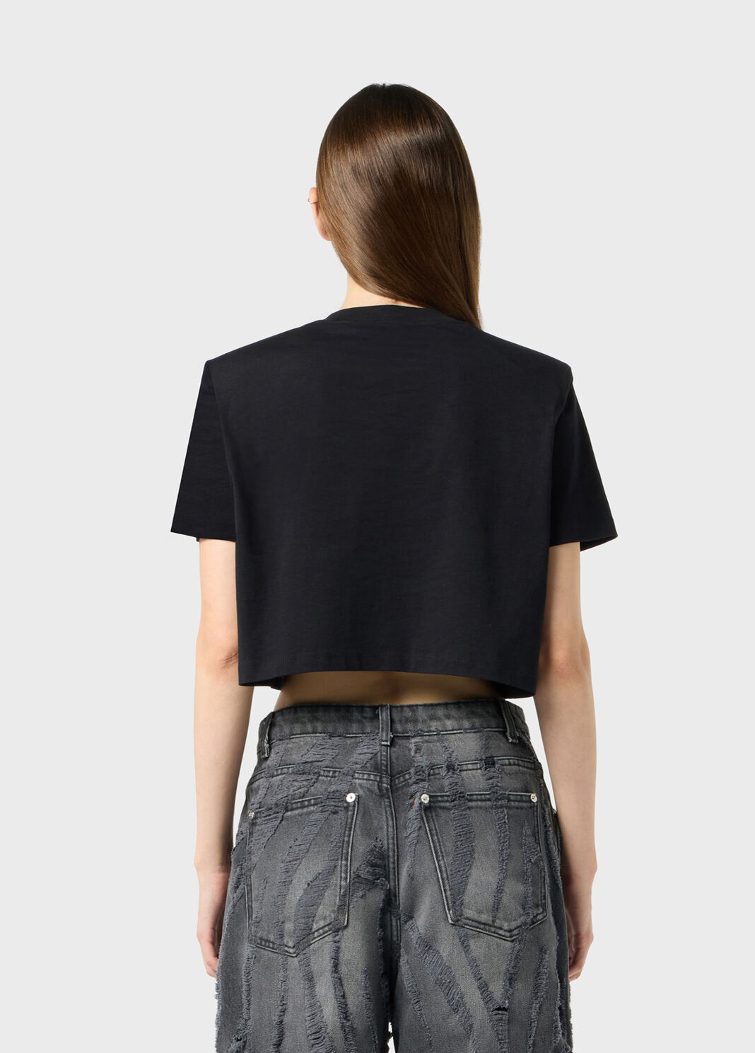 Cropped jersey T-shirt with embroidery  Blumarine - large image number 1