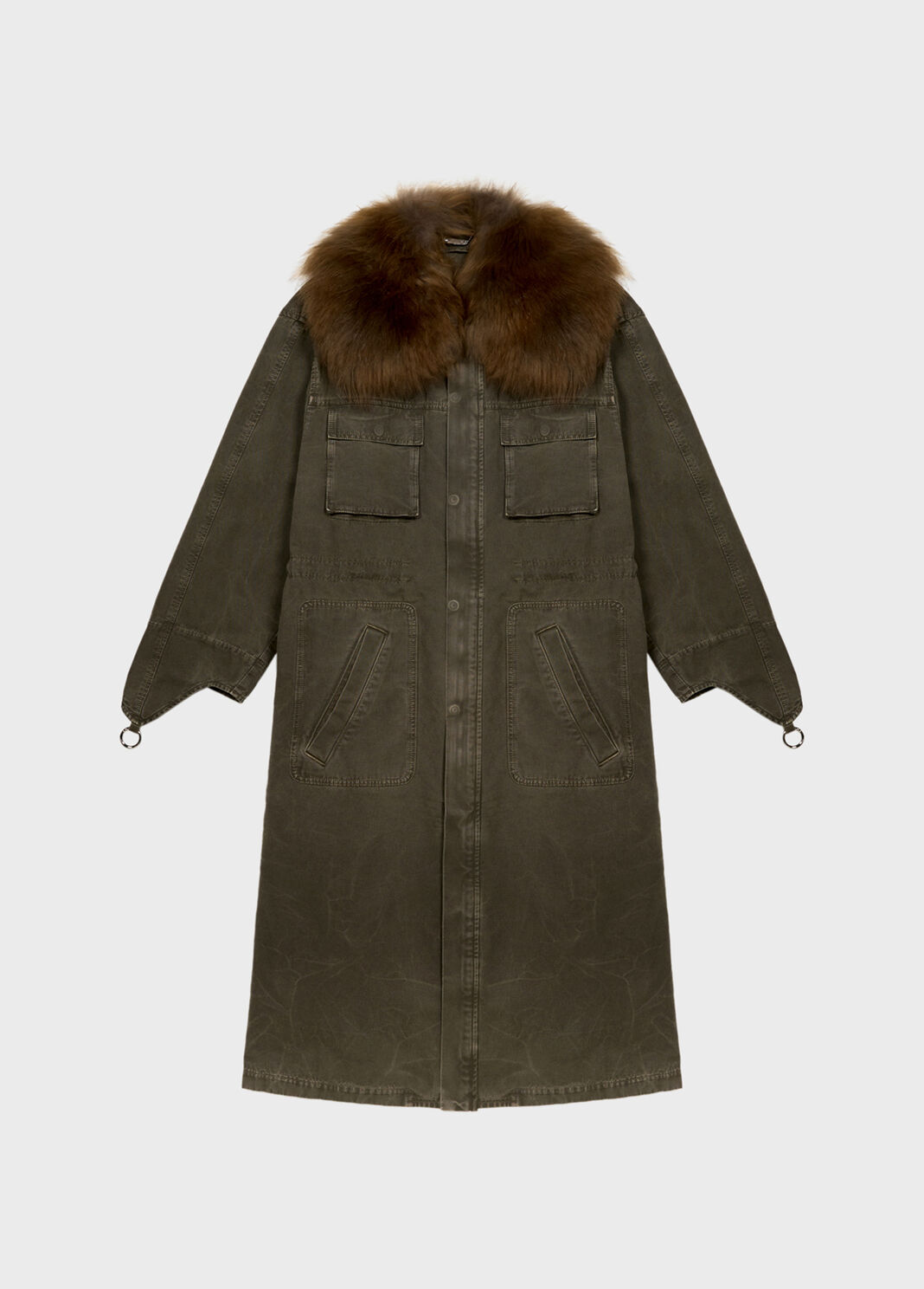 Canvas parka jacket with faux fur collar  Blumarine - large image number 4