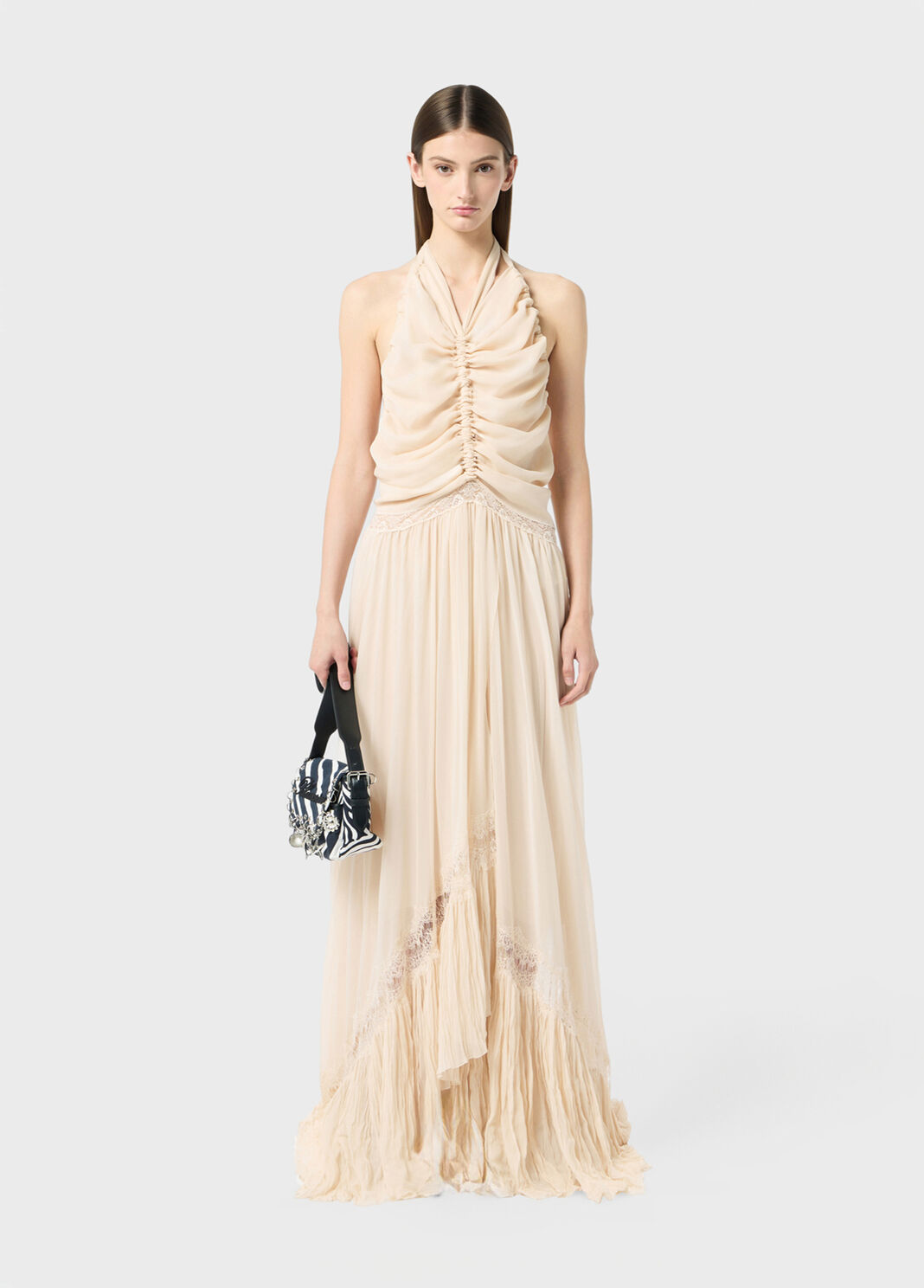Long georgette dress with gathered detailing  Blumarine - large image number 3