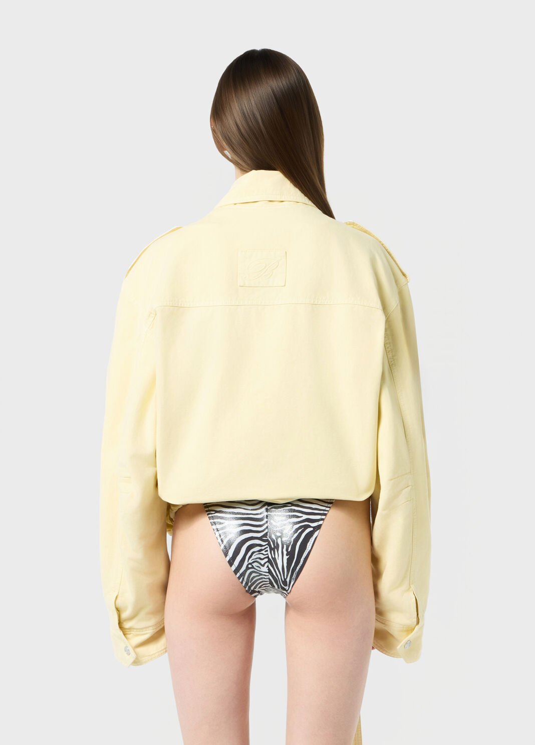 Canvas biker jacket with belt  Blumarine - large image number 1