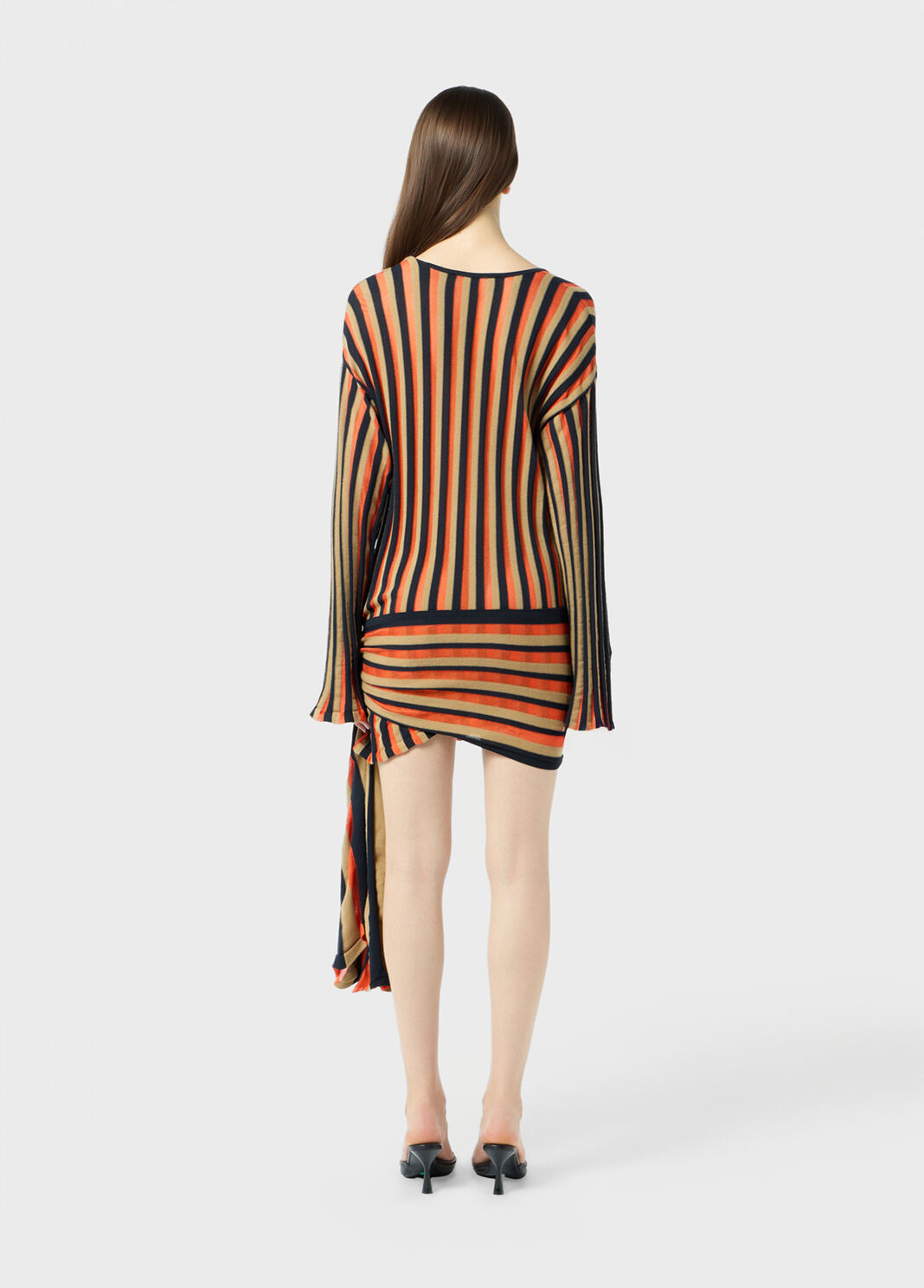 Short striped knit dress with sash belt  Blumarine - large image number 1