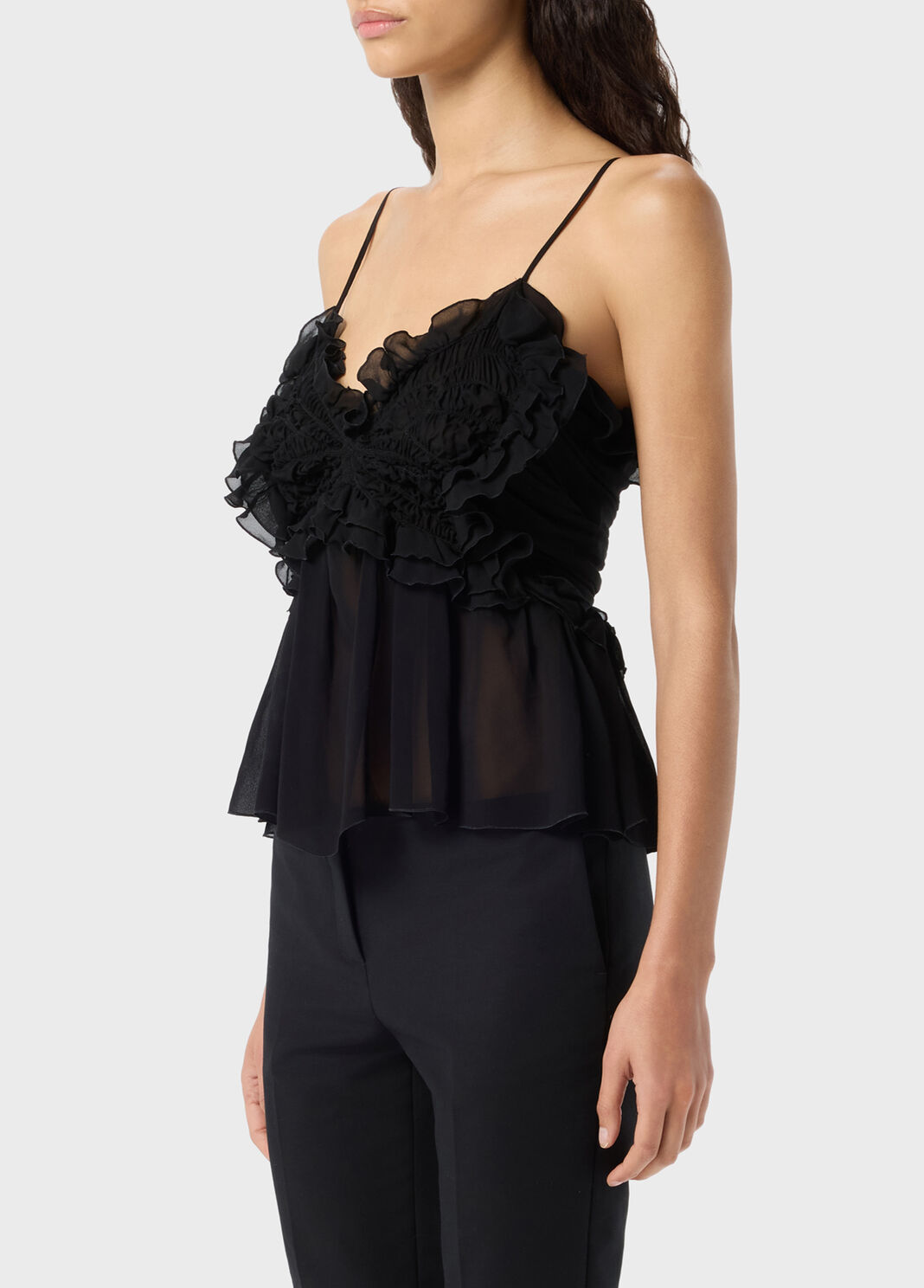 Georgette top with ruffles and flounces  Blumarine - large image number 2