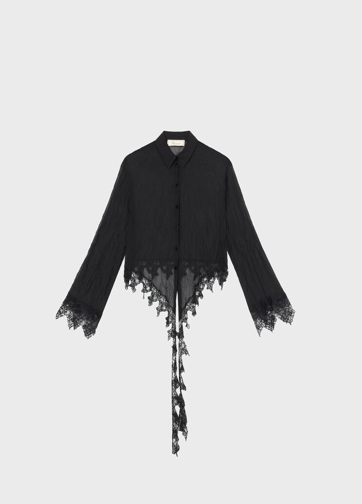 Camicia in chiffon con balza in pizzo  Blumarine - medium