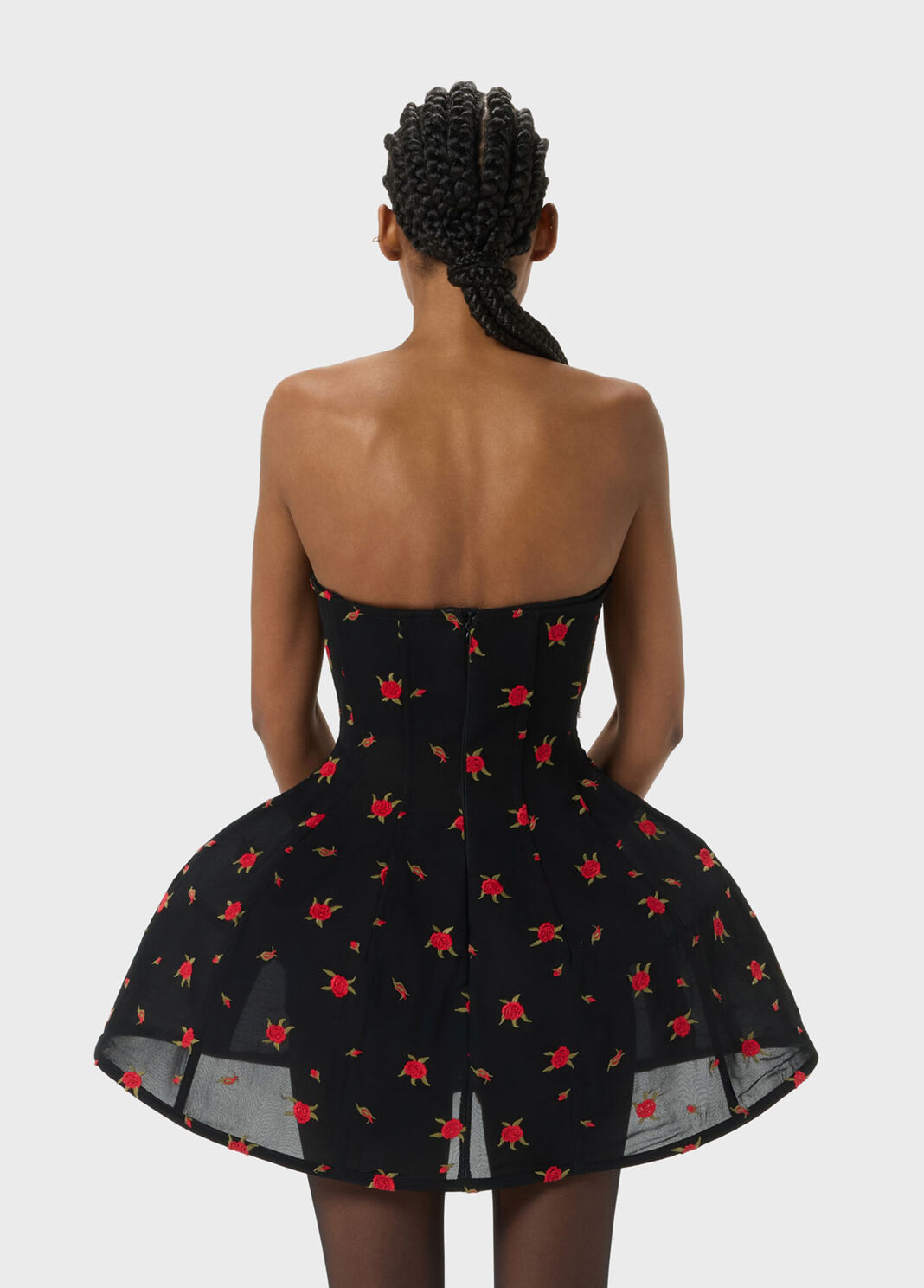 Short dress with rose embroidery and bejewelled buttons  Blumarine - large image number 1