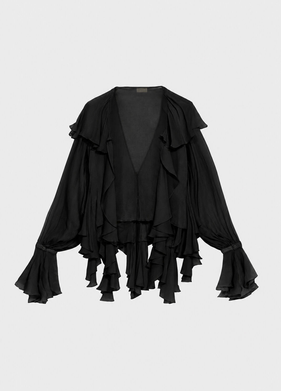 Blusa in cr&ecirc;pe de Chine con colletto ampio e volant  Blumarine - large image number 5
