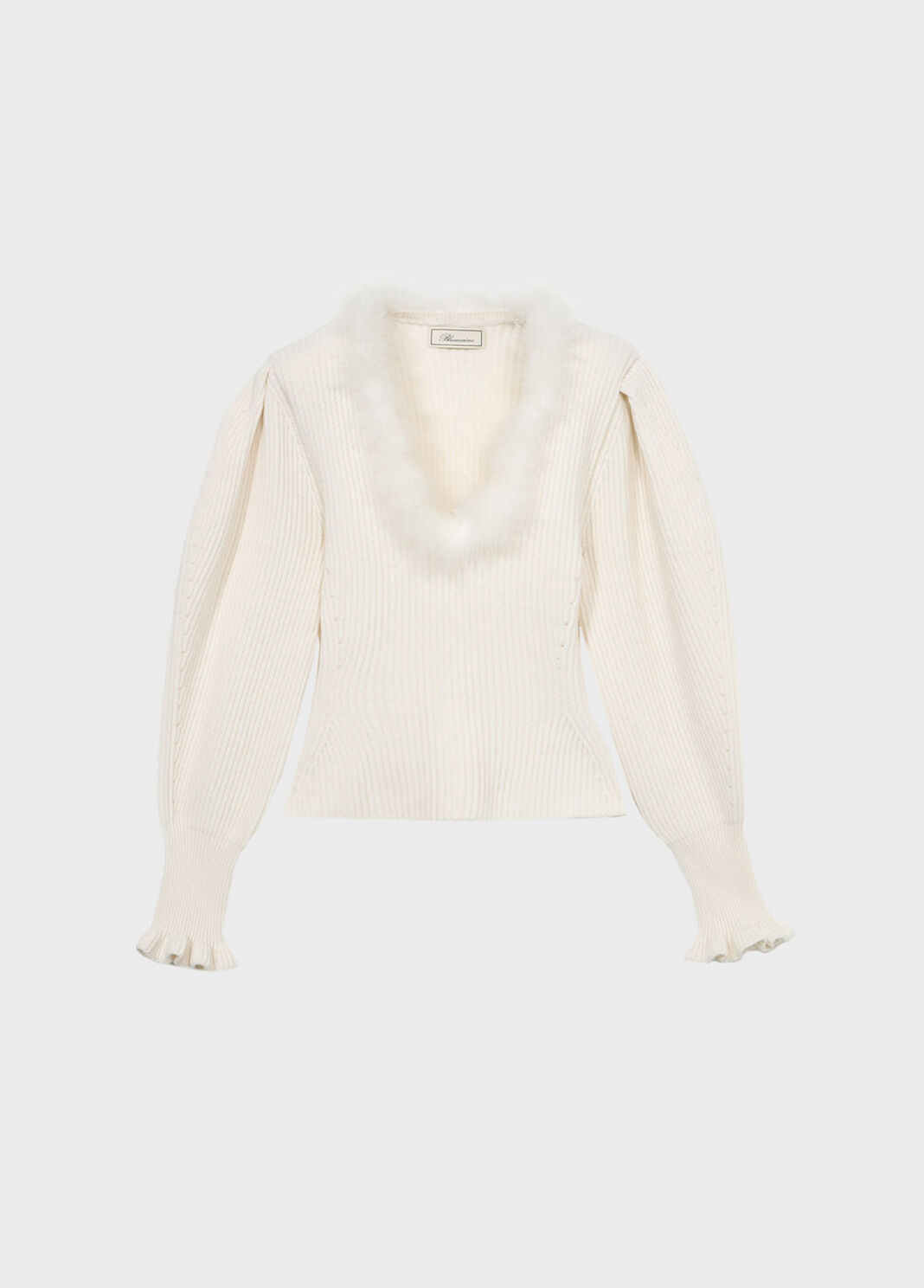 Jersey de lana con escote ribeteado de pelo  Blumarine - large image number 4