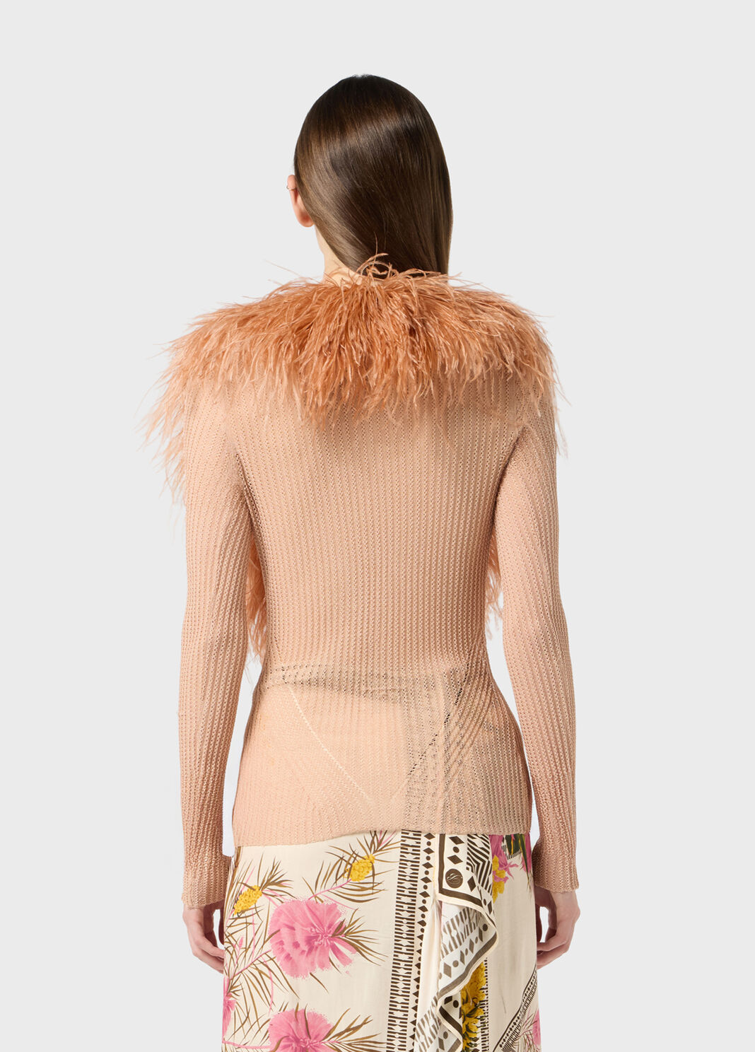 Knit cardigan with feathered neck  Blumarine - large image number 1