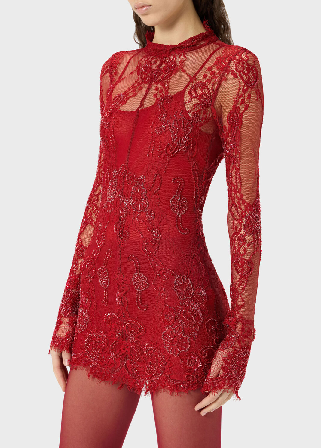 Short lace dress with embroidery  Blumarine - large image number 2