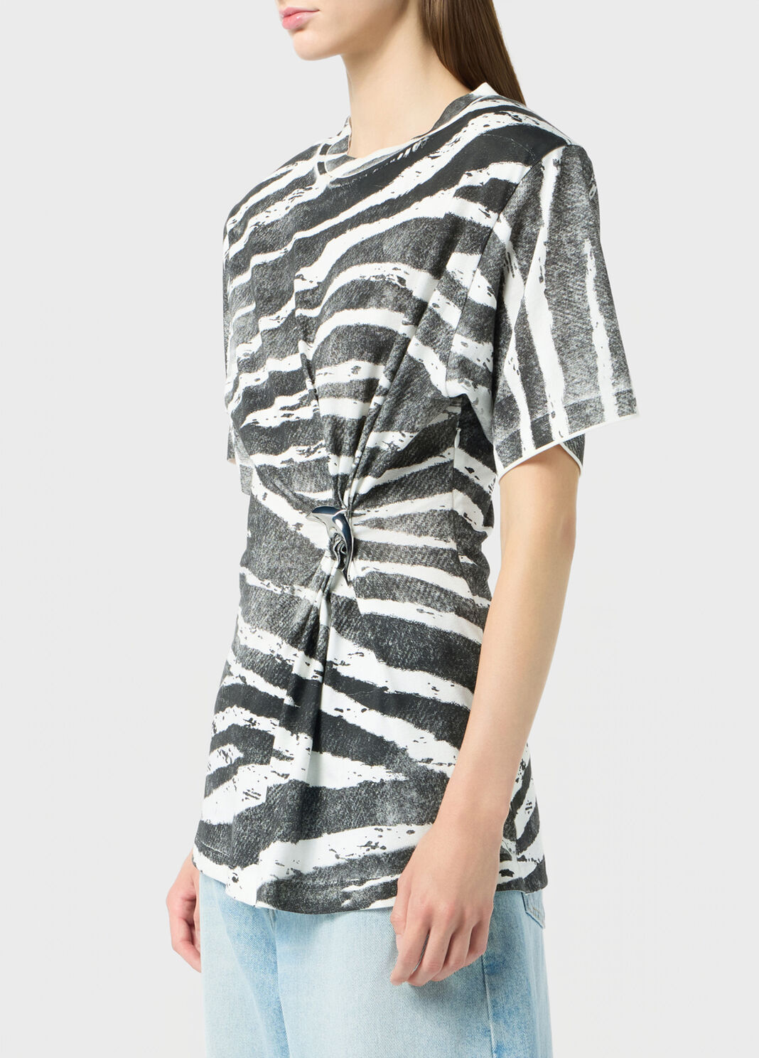 Printed ribbed T-shirt with metal dolphin detail  Blumarine - large image number 2