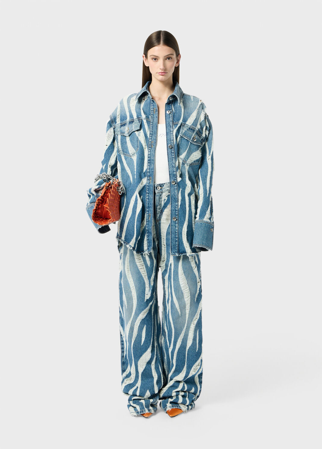 Baggy laser-cut denim jeans  Blumarine - large image number 3