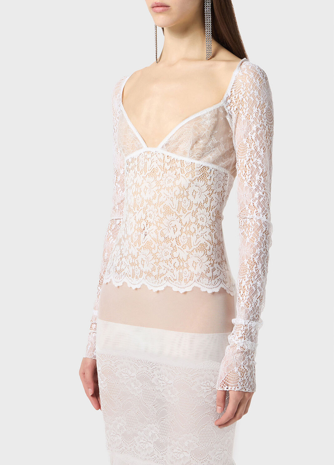 Robe longue en dentelle et tulle  Blumarine - large image number 2