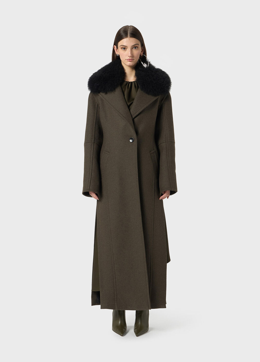 Long coat with faux fur collar  Blumarine - large image number 0