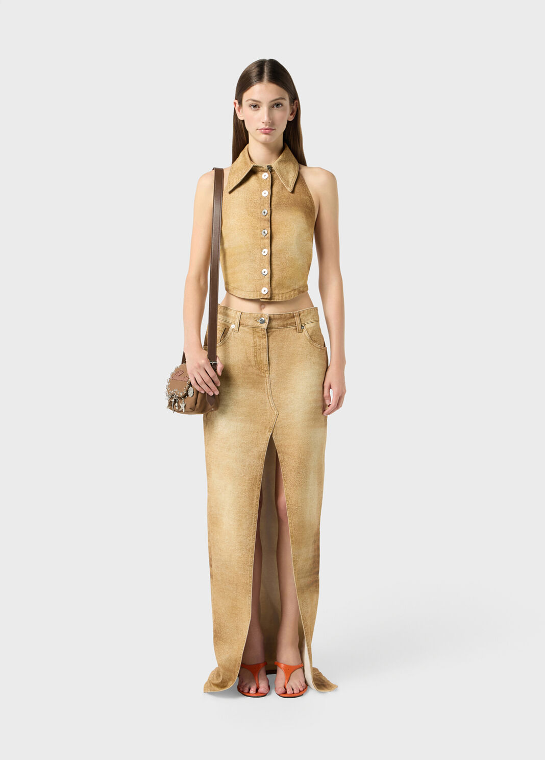 Five-pocket printed bull denim skirt  Blumarine - large image number 3