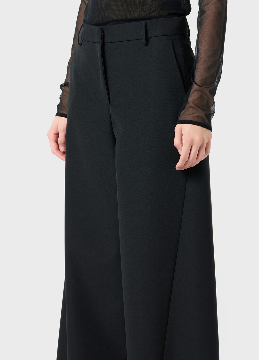 Superwide-leg pants in grain de poudre wool  Blumarine - large image number 2