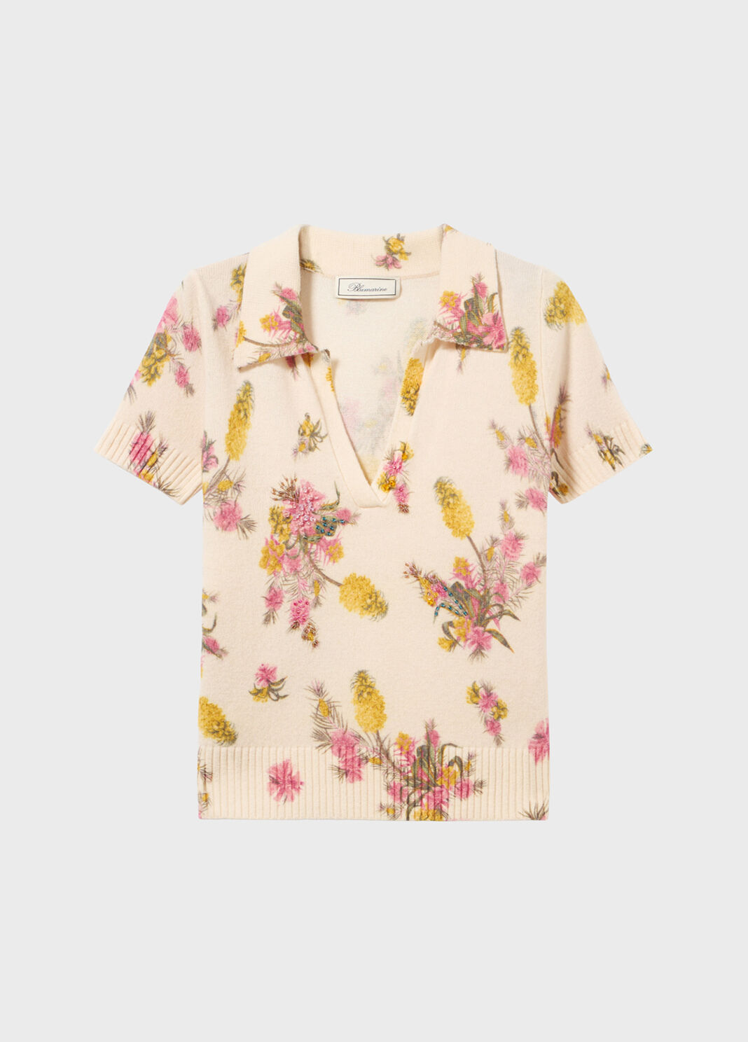 Printed wool polo-shirt with embroidery  Blumarine - large image number 4