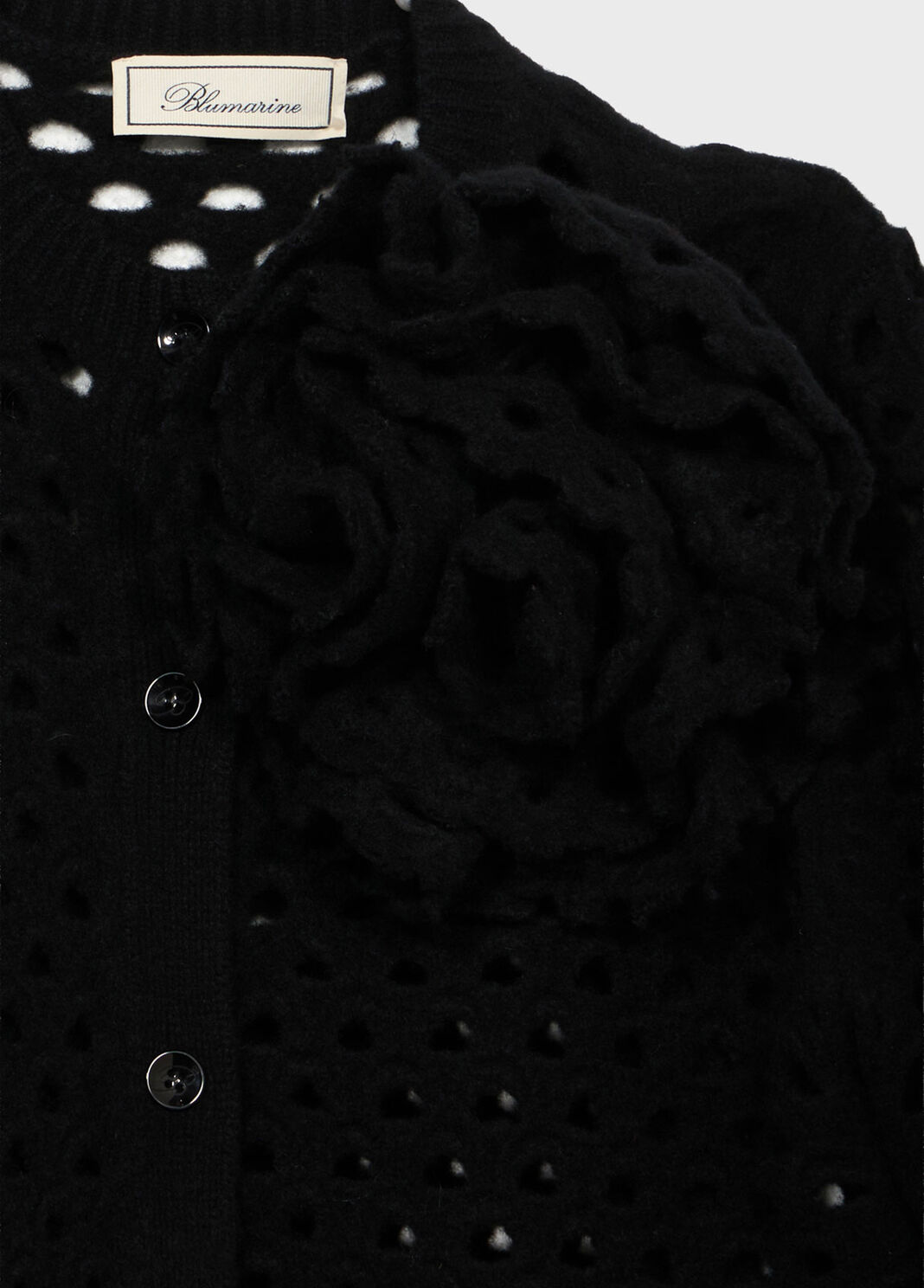 Openwork wool cardigan with 3D rose  Blumarine - large image number 6