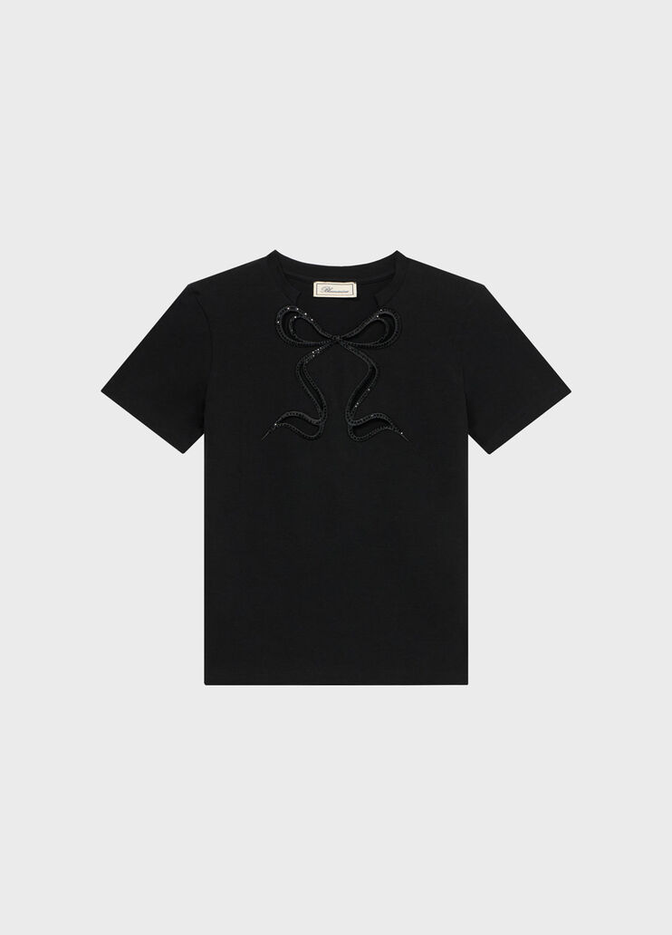 Jersey T-shirt with rhinestone embroidery  Blumarine - medium
