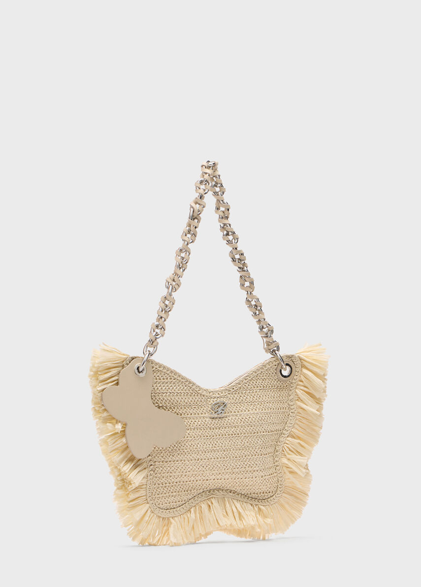 Butterfly raffia shoulder bag - Blumarine
