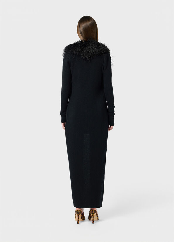 Long cardigan with faux fur collar Blumarine