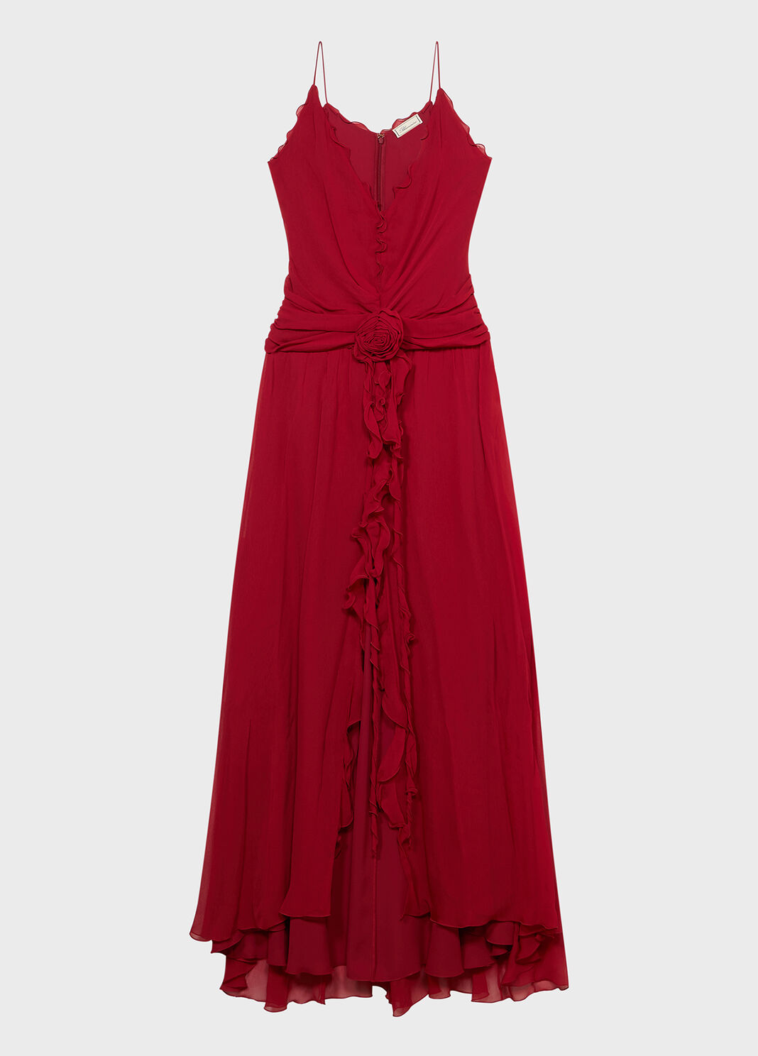 Long georgette dress with 3D rose and flounced detailing  Blumarine - large image number 4