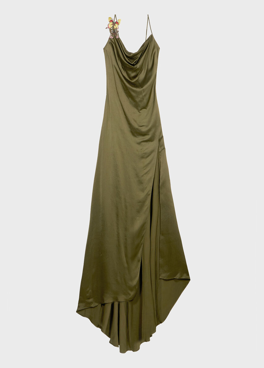 blumarine brown butterfly dress Butterfly Maxi Dress