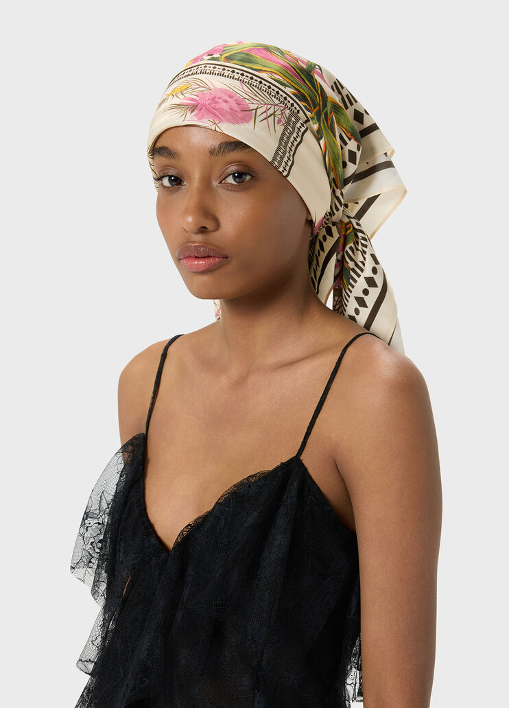 Viscose twill foulard with logo print  Blumarine - medium