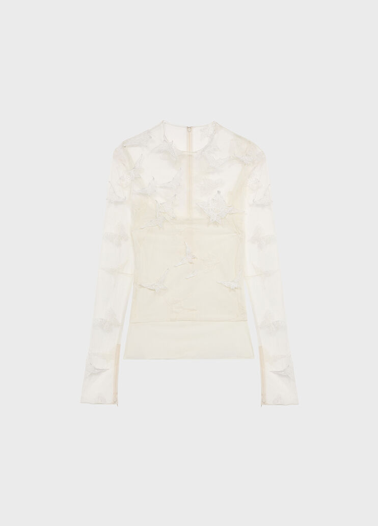 T&uuml;llpullover mit Stickerei  Blumarine - medium