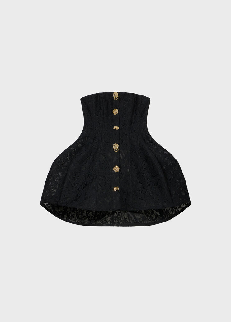 Short lace and crinoline dress with bejewelled buttons  Blumarine - medium