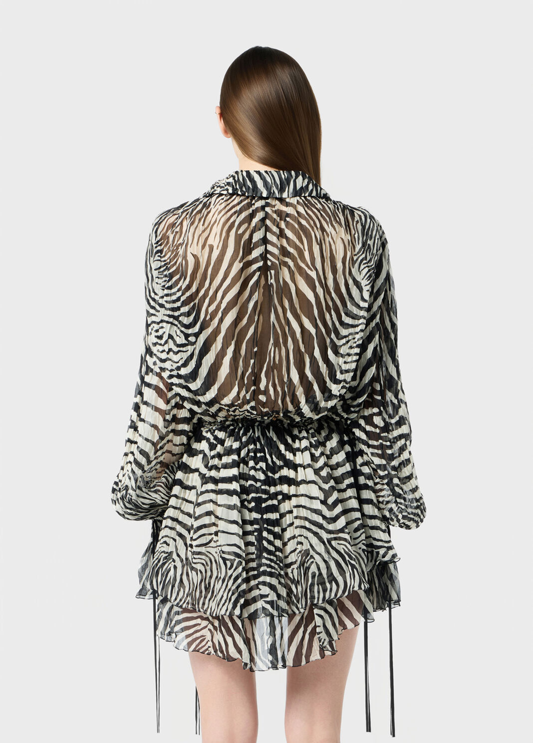 Kurzes Chiffonkleid mit Volants und Spitze  Blumarine - large image number 1