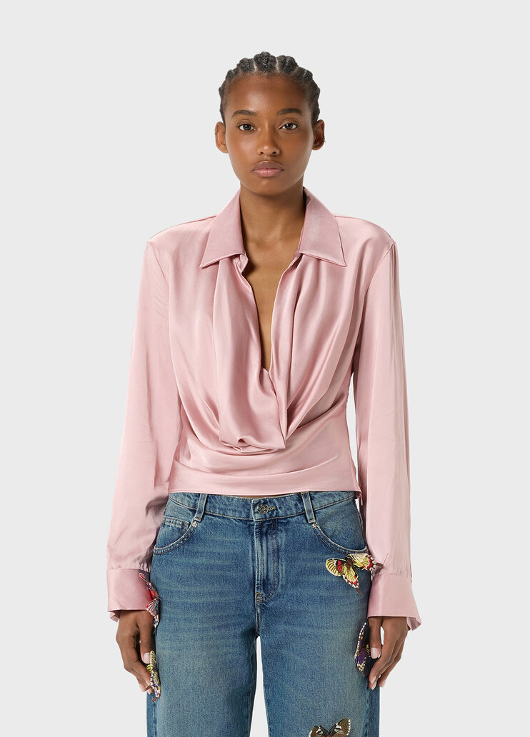 Satin Blouse with Cowl Neckline  Blumarine - medium