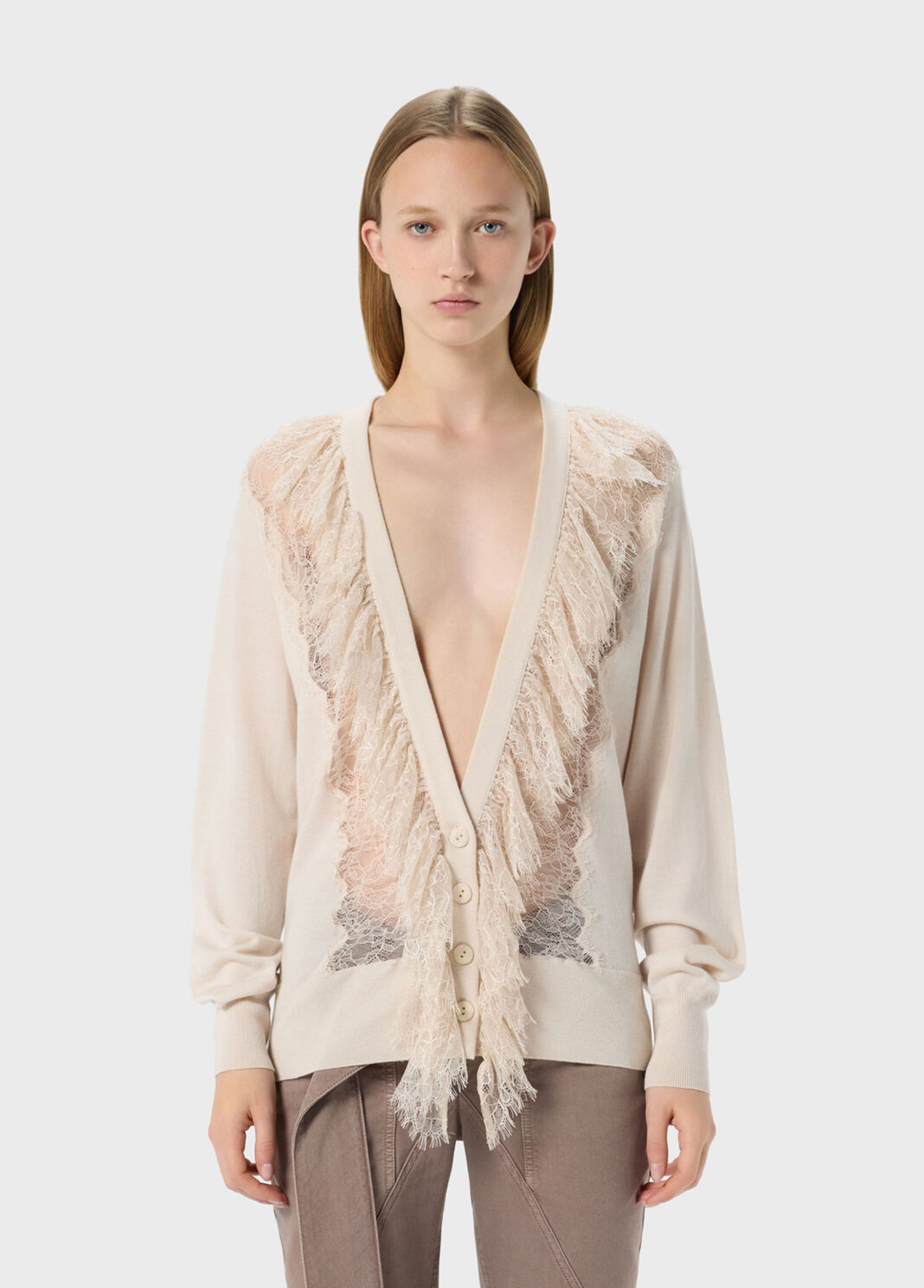 Cardigan aus Wolle mit Volant aus Spitze  Blumarine - large image number 0
