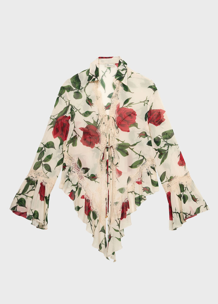 Georgette and lace asymmetrical shirt  Blumarine - medium