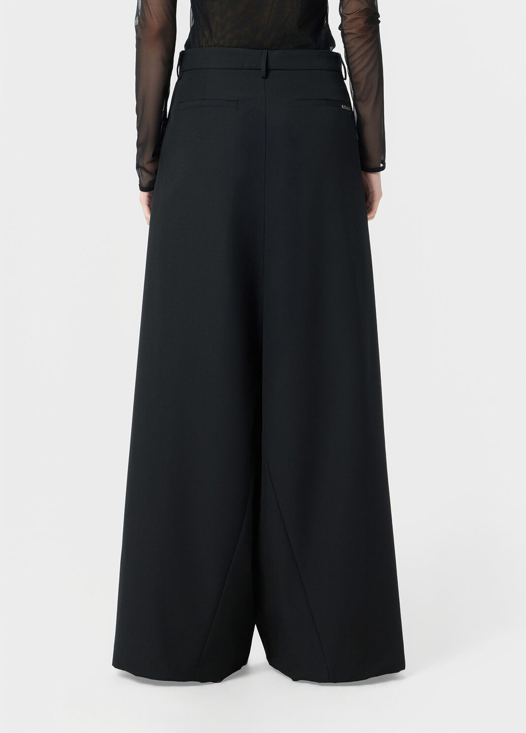 Pantal&oacute;n de pernera superancha de lana grain de poudre  Blumarine - large image number 1