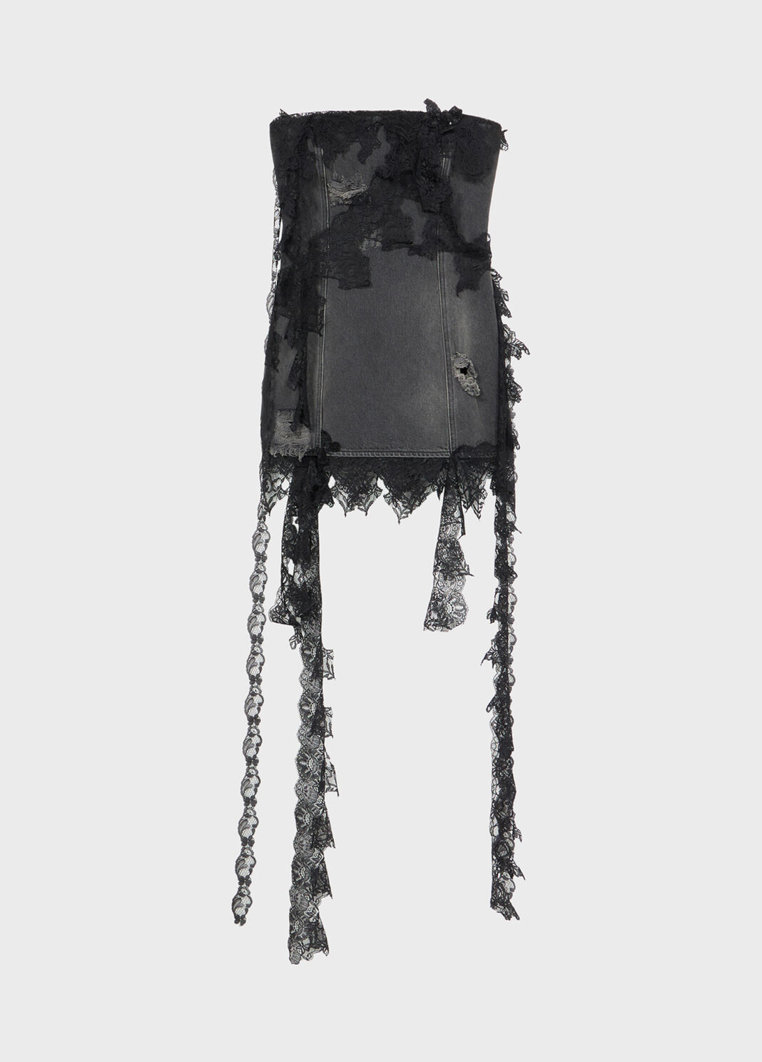 Mini denim dress with lace  Blumarine - large image number 4