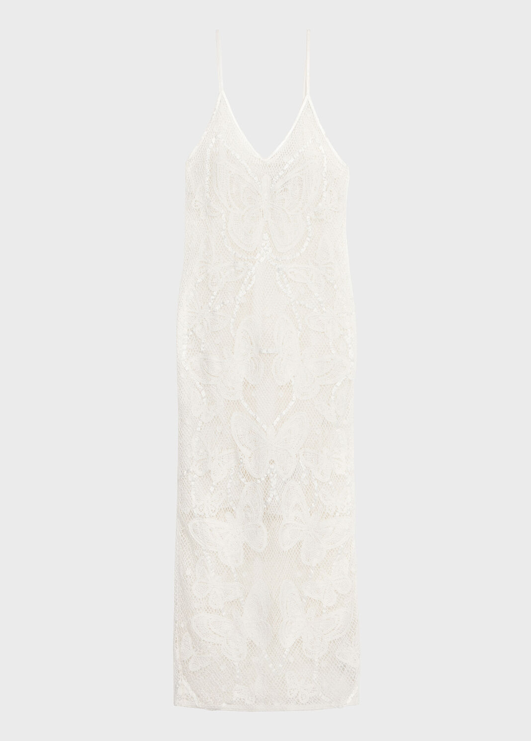 Long mesh dress with handmade embroidery and slit  Blumarine - large image number 4