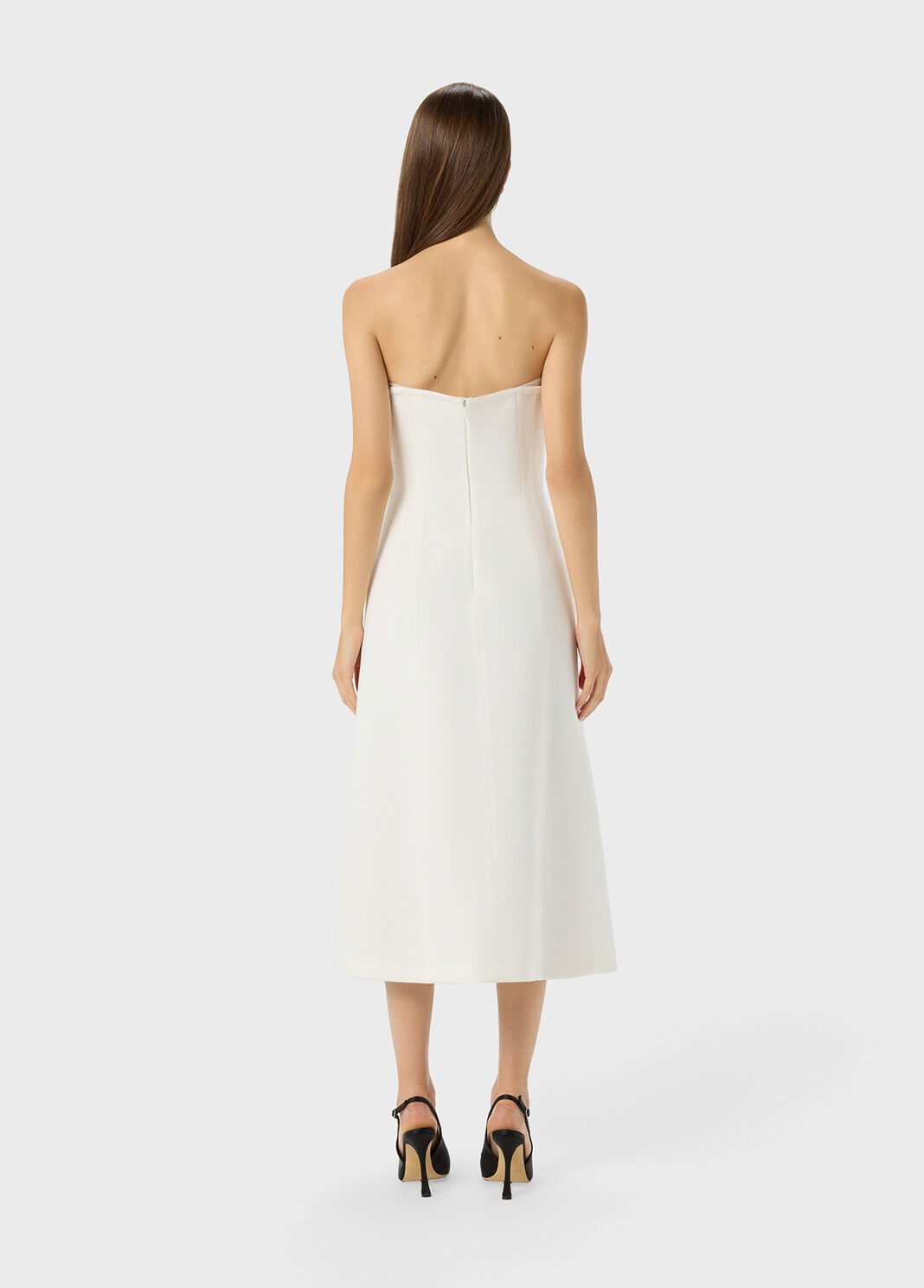 Midi dress in cr&ecirc;pe with shaped neckline  Blumarine - large image number 1