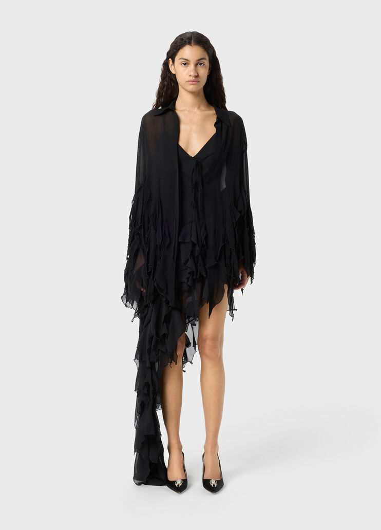 Asymmetric georgette blouse with ruffles  Blumarine - medium