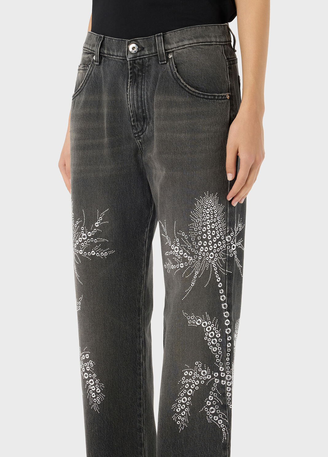 Jeans with eyelets and stud embroidery  Blumarine - large image number 2