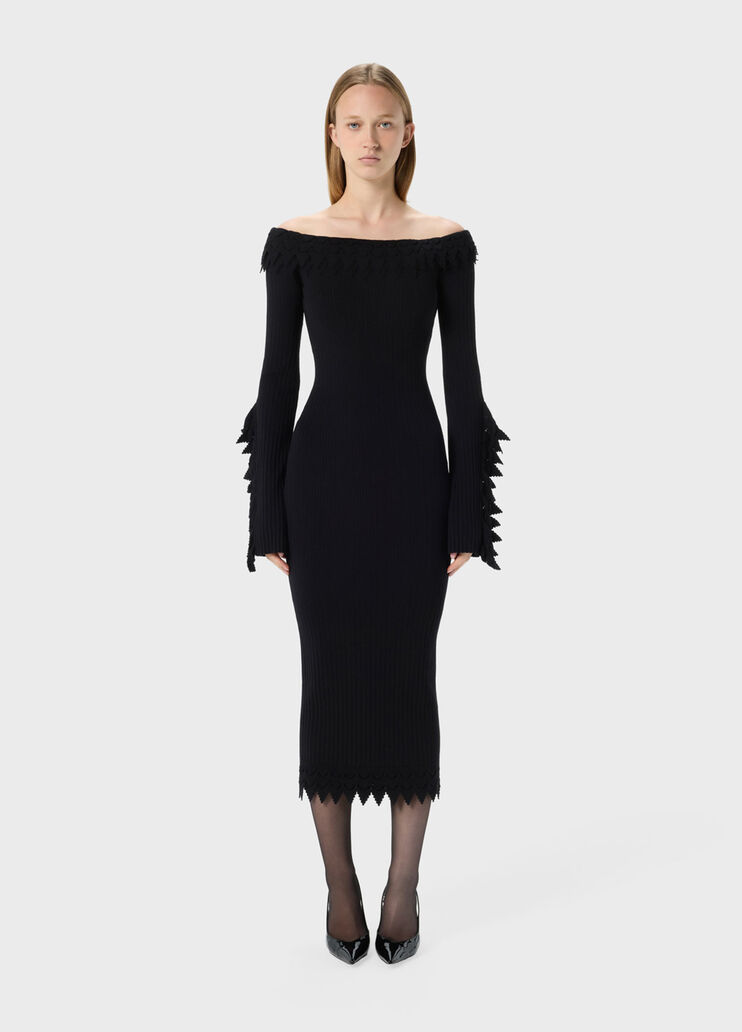 Knit off-the-shoulder dress with ruches  Blumarine - medium