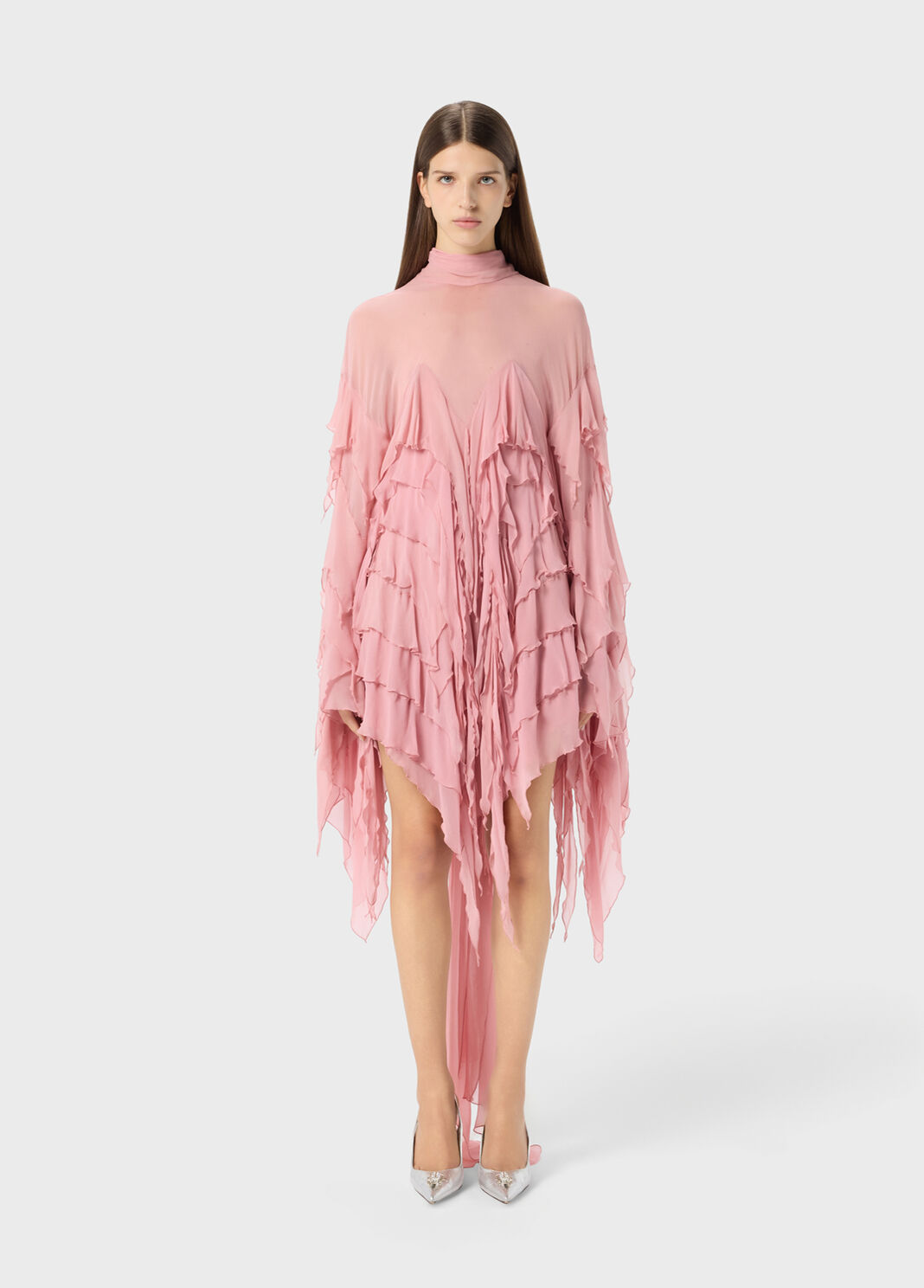 Short georgette dress with ruffles  Blumarine - large image number 0