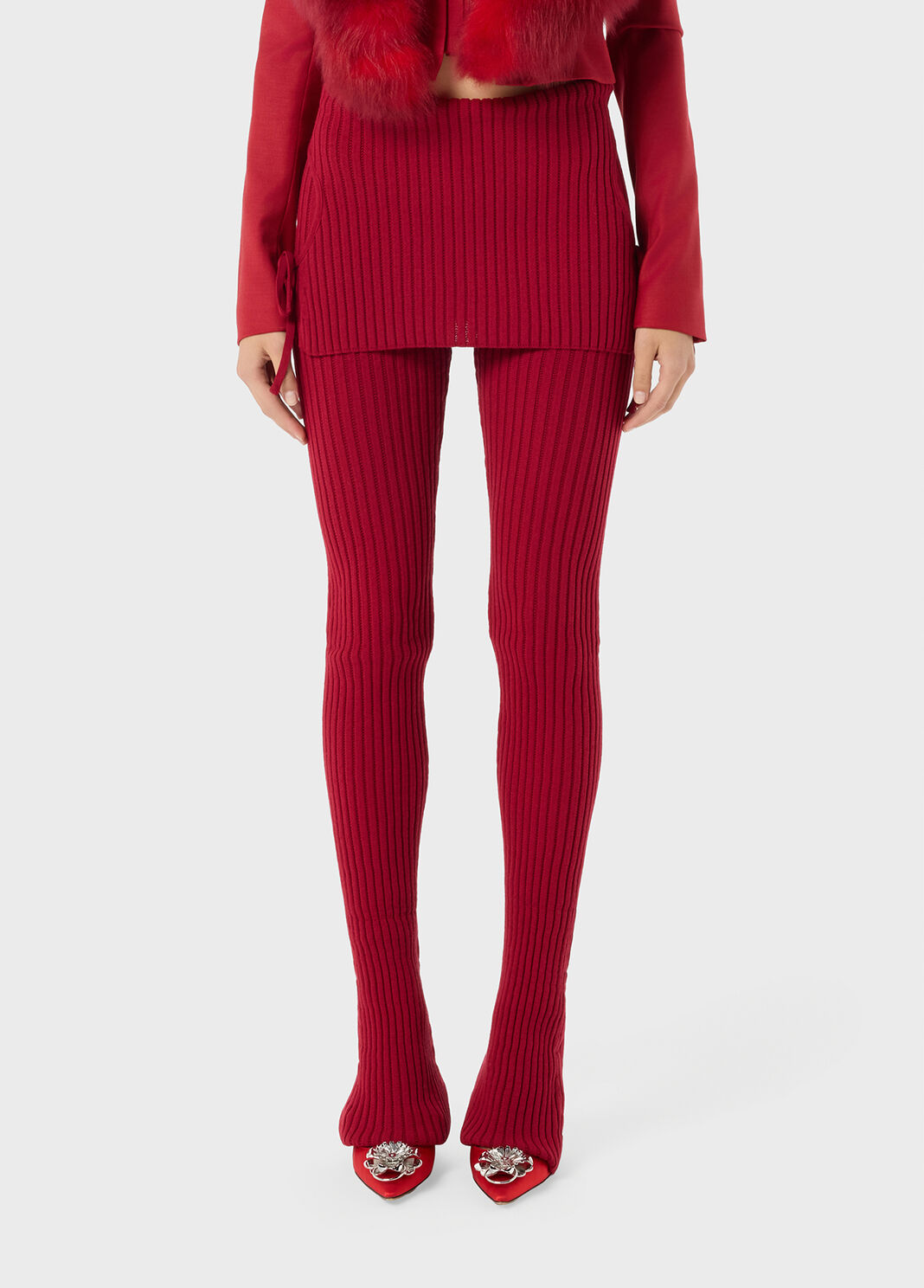 Knit leggings with cut-outs and laces  Blumarine - large image number 0