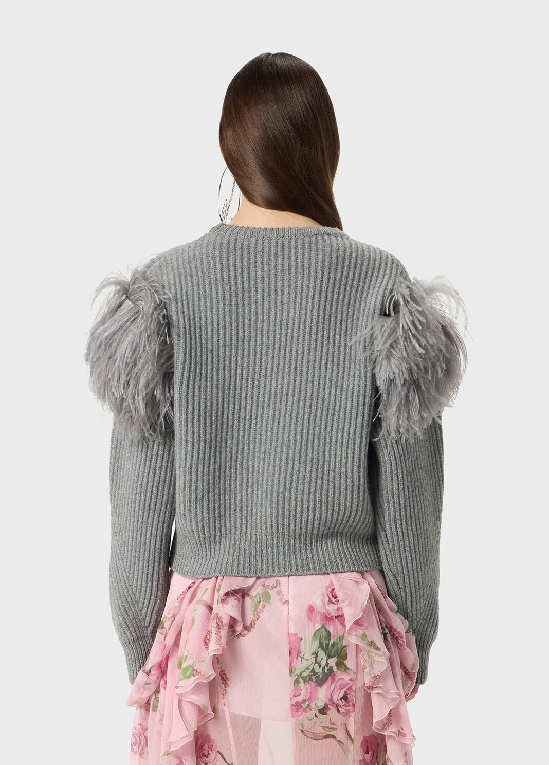 Ribbed wool sweater with feathers  Blumarine - large image number 1