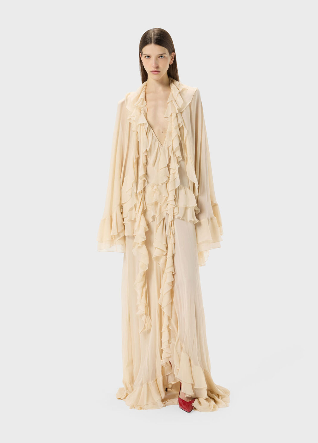 Long crepon dress with flounce  Blumarine - large image number 3