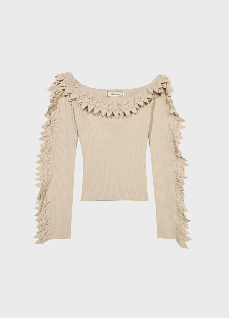 Rib-knit jumper with scalloped ruffles  Blumarine - medium