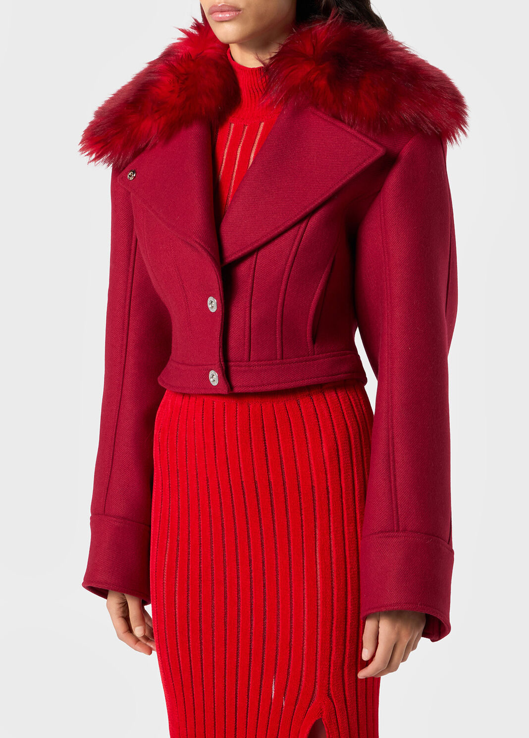 Chaqueta de pa&ntilde;o con pelo  Blumarine - large image number 2