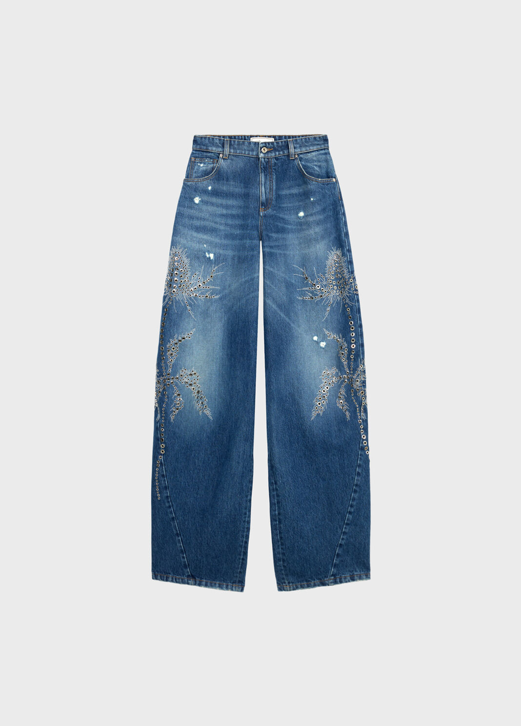 Baggy jeans with stone embroidery and studs  Blumarine - large image number 4