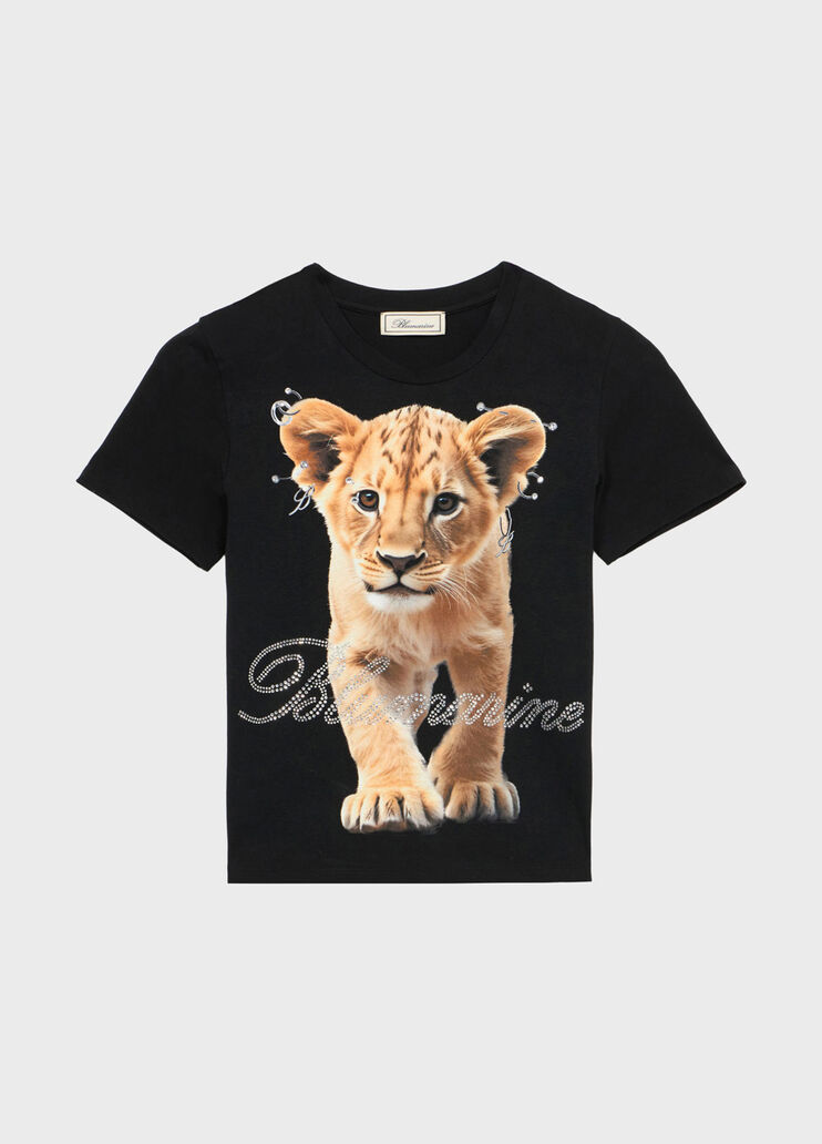 Jersey T-shirt with print and Blumarine logo  Blumarine - medium