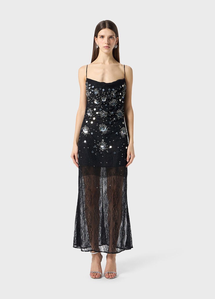 Long dress in lace with embroidery  Blumarine - large image number 0